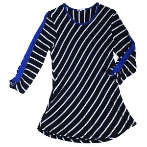 Ava James - Asymmetrical Stripes Tunic Size Medium